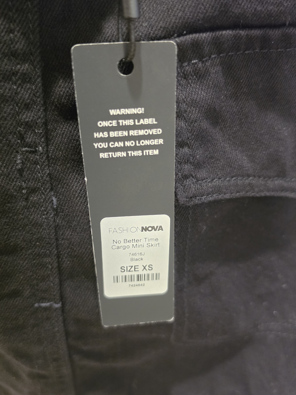 Fashion Nova Black Cargo Mini Skirt - Picture 3 of 3